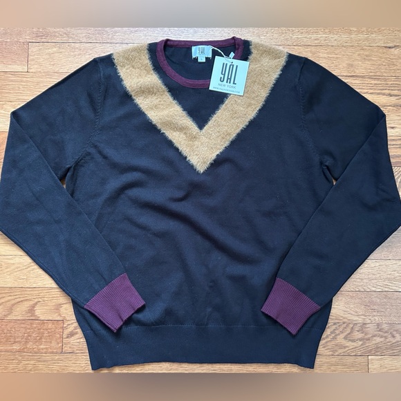 YAL New York Women’s Black & Tan Sweater - Size L - NWT - Picture 1 of 8